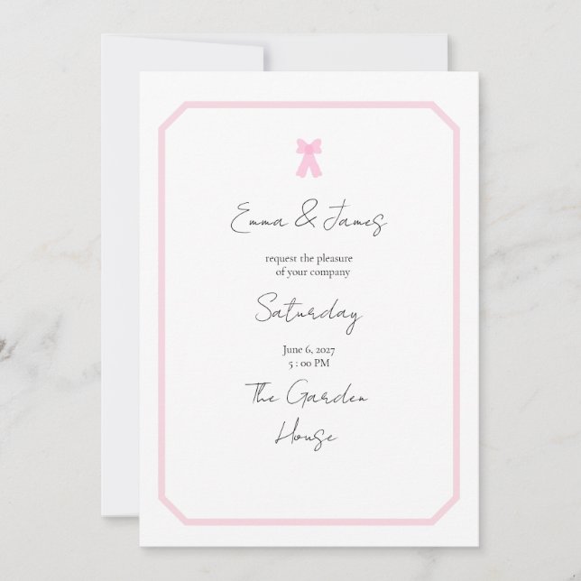 Cottagecore Stripes Wedding Invitation  (Front)