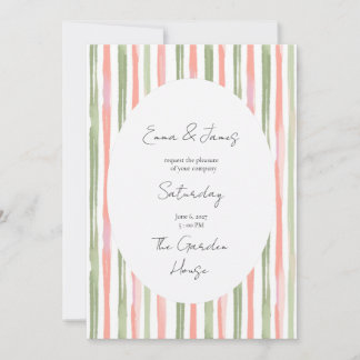 Cottagecore Stripes Wedding Invitation