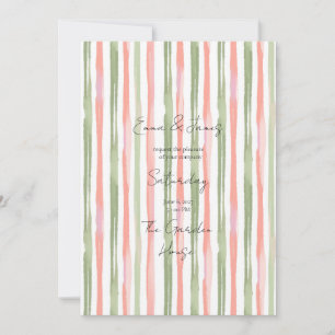 Cottagecore Stripes Wedding Invitation