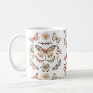 Cottagecore Style Butterflies Moths Coffee Mug