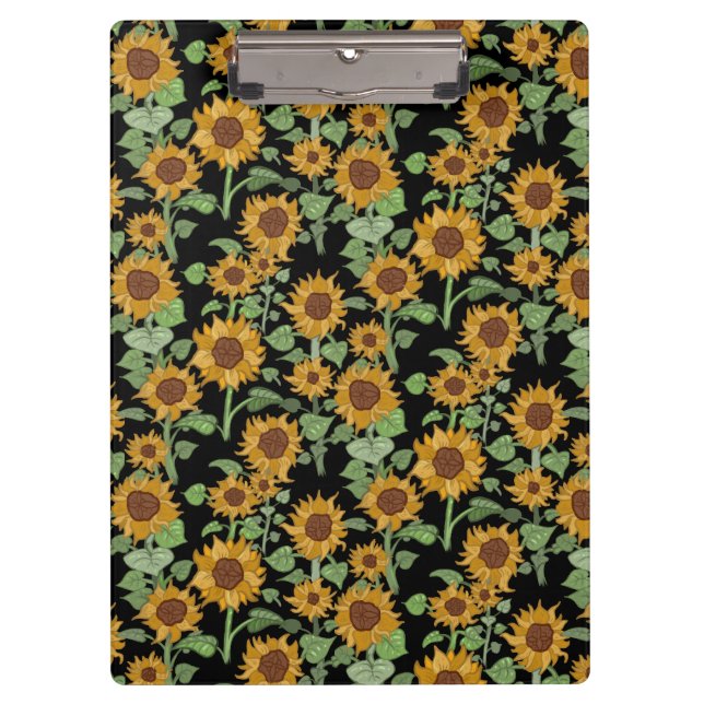 Cottagecore Sunflowers Pattern Clipboard (Front)