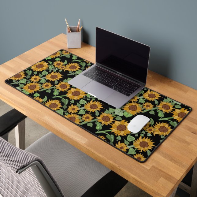 Cottagecore Sunflowers Pattern Desk Mat (Office 2)