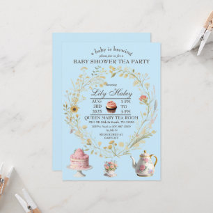 Cottagecore Tea Party Baby Shower Invitation