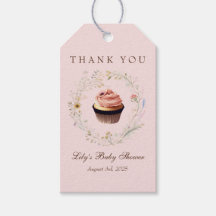 Cottagecore Tea Party Cupcake Thank You Gift Tag