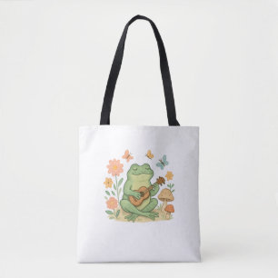 Cottagecore Toad , Frog Mushroom funny frog, Vinta Tote Bag