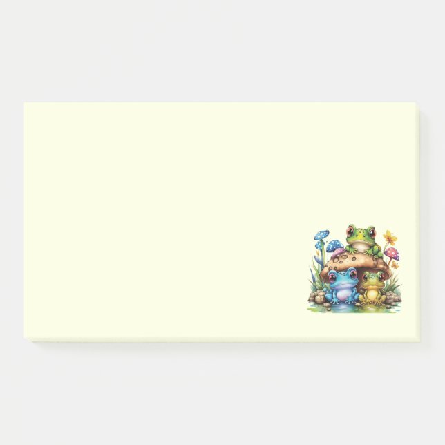 Cottagecore Toadstool Mushroom and Frog  Post-it Notes (Front)