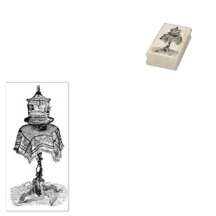 Cottagecore Vintage Bird Cage Rubber Stamp