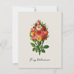 Cottagecore Vintage Bouquet Valentine’s  Holiday Card