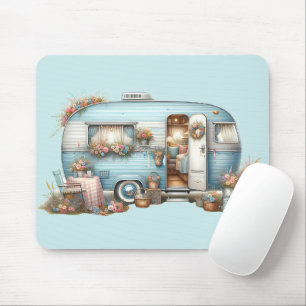 Cottagecore Vintage Floral Camper Boho Accents Mouse Mat
