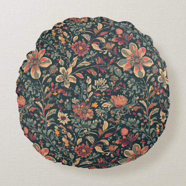 Cottagecore Vintage Floral Pillow (Front)