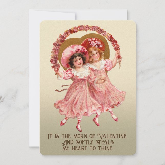 Cottagecore Vintage Lesbian Valentine’s Card (Front)