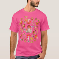 Cottagecore vintage Mushroom butterfly design for