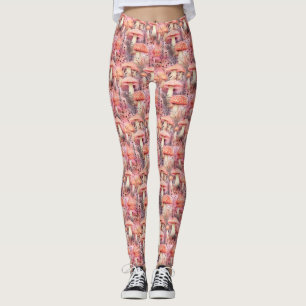 Cottagecore Watercolor Mushroom & Forest Botanical Leggings