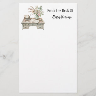 Cottagecore Watercolor Writing Desk Notepad Stationery
