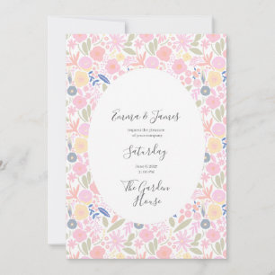 Cottagecore Wedding Invitation   Wildflower Floral