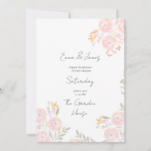 Cottagecore Wedding Invitation Wildflower Floral