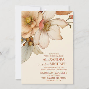 Cottagecore Whimsical Botanical Wildflower Wedding Invitation
