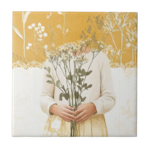 Cottagecore Wildflower Bouquet Portrait Tile