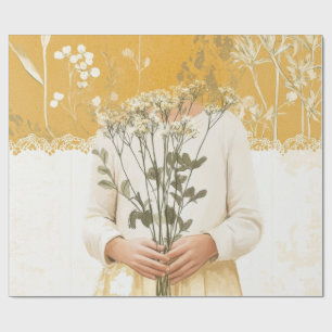 Cottagecore Wildflower Bouquet Portrait Wrapping Paper