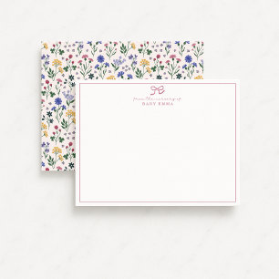 Cottagecore Wildflower Bow Nursery Note Card