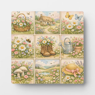 Cottagecore Wildflower Garden Patchwork Plaque