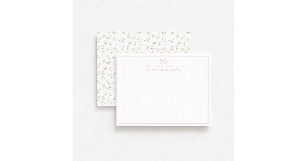 Cottagecore wildflower nursery note card | Zazzle