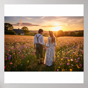 Cottagecore Wildflower Walk Poster