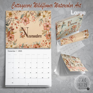Cottagecore Wildflower Watercolor Art Calendar