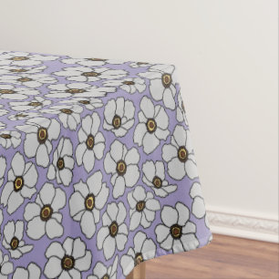 Cottagecore Wildflowers On Lavender  Tablecloth