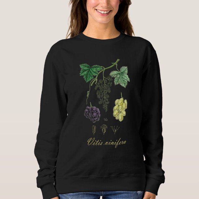 Cottagecore Wine Botanical Nature Sweatshirt (Front)