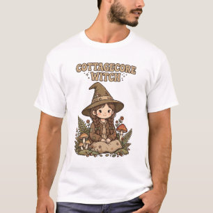 Cottagecore Witch Mushroom Halloween Art T-Shirt
