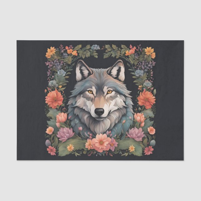 Cottagecore Wolf Decoupage Tissue Paper (Front)