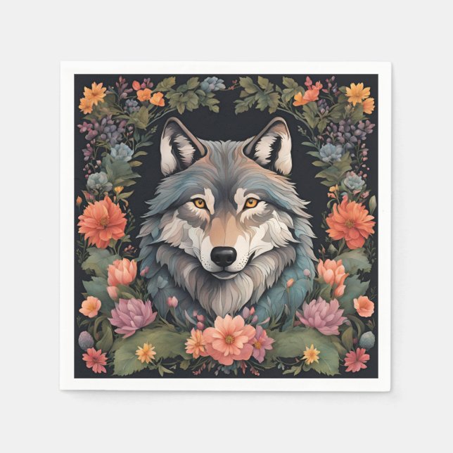 Cottagecore Wolf Napkin (Front)