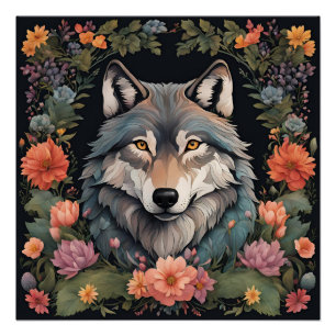 Cottagecore Wolf Poster