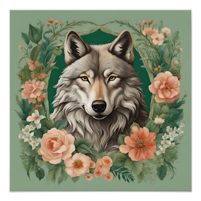 Cottagecore Wolf Poster (Front)