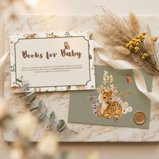 Cottagecore Woodland Baby Shower Forest Enclosure Card