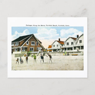 Cottages along the Shore, Fairfield, Connecticut Holiday Postcard