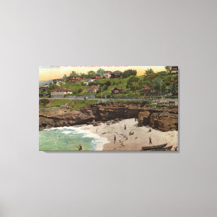 Cottages and Beach at La Jolla Canvas Print