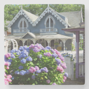 Cottages and Hydrangeas - Martha's Vineyard Stone Coaster