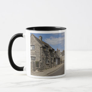 Cottages, Corfe Castle village, Dorset, England, Mug