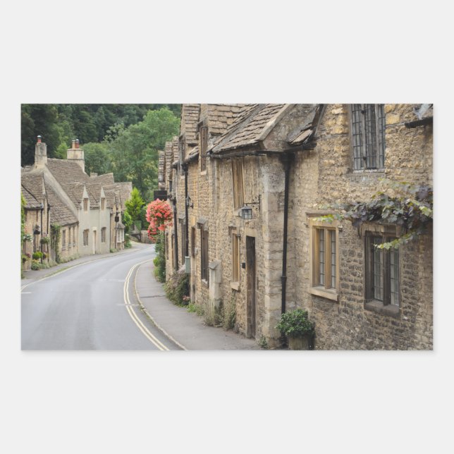 Cottages in Castle Combe, UK rectangle sticker (Front)
