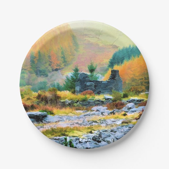 COTTAGES WALES PAPER PLATE (Front)