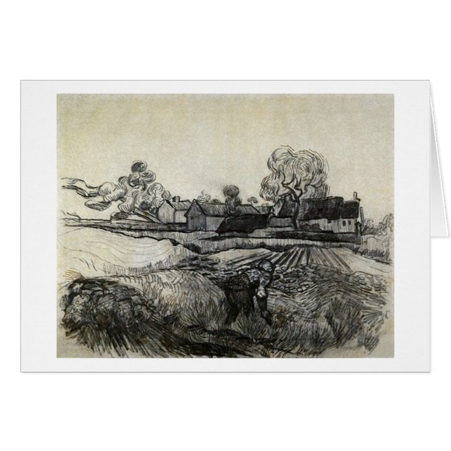 Cottages, Woman in Foreground, Vincent van Gogh (Front Horizontal)