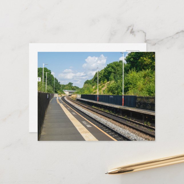 Cottingley Railway Station, Leeds Postcard (Front/Back In Situ)