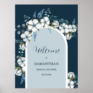 Cotton and eucalyptus Bridal Shower welcome sign