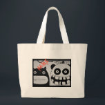 COTTON Bag HAPPY MONSTER TOTE W/ NAME<br><div class="desc">I MAKE USEFUL ART.  MY WORK IS ORIGINAL DESIGN.
THANK YOU FOR CONSIDERING MY WORK.
THANK YOU FOR STOPPING BY.</div>