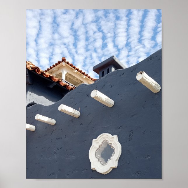 Cotton ball Clouds Over Seaport Village  Poster (Front)