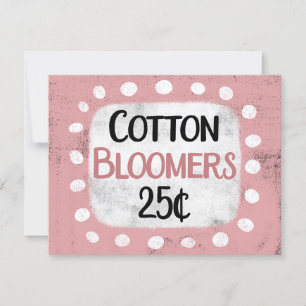 Cotton Bloomers 25 Cents Greeting Card