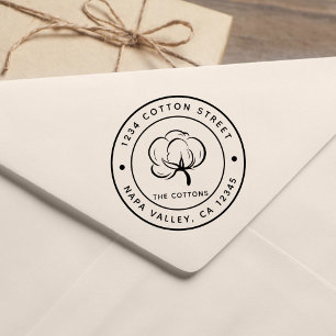 Cotton Boll Create Your Own Return Address Rubber Stamp