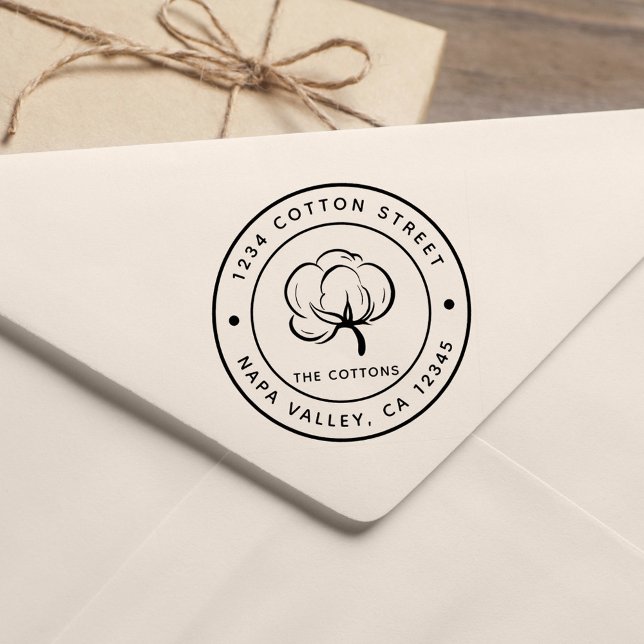 Cotton Boll | Create Your Own Return Address Rubber Stamp (Creator Uploaded)